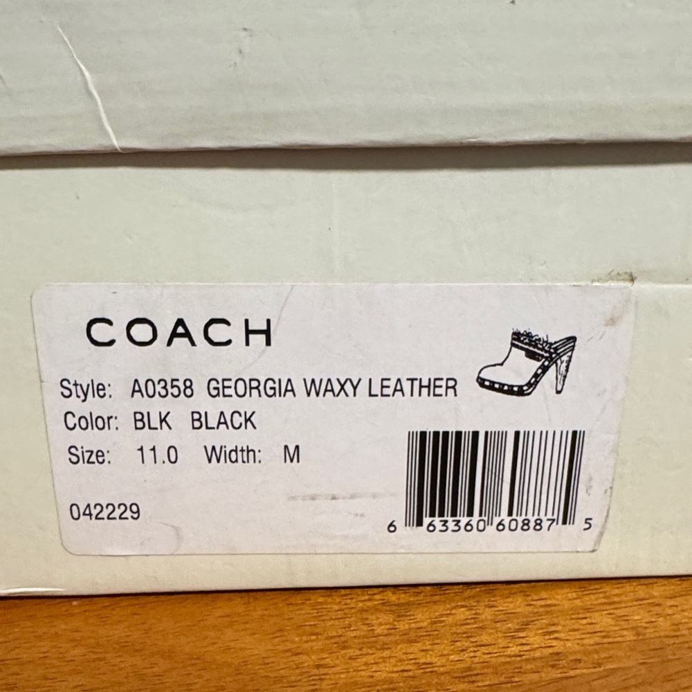 Coach Black Fur-Trimmed Women's Mules - Picture 4 of 4